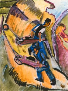 Men with Wheelbarrows by Ernst Ludwig Kirchner